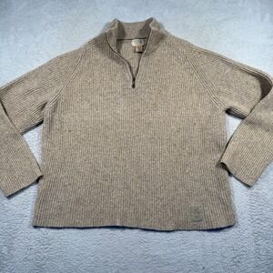 Vintage American Eagle Outfitters Sweater XL Beige Ribbed Knit Cotton Wool Blend